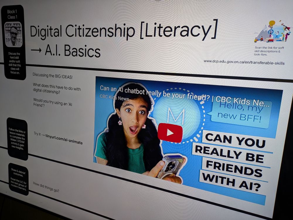 AI lesson at the Peel District School Board 