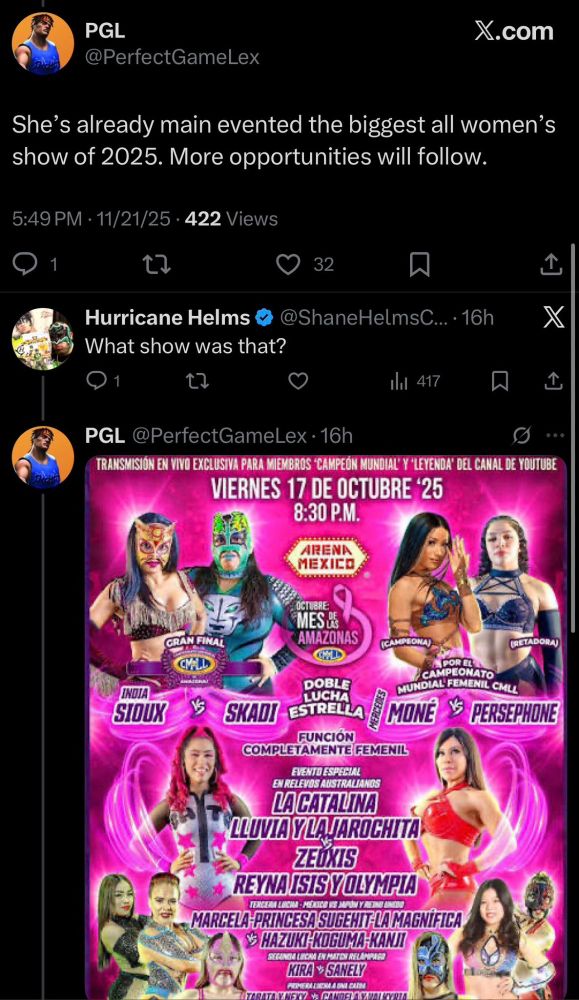 Hurricane Helms didn't even know that she main evented the biggest all women's wrestling show this year.  Pretty much proves that he's clueless