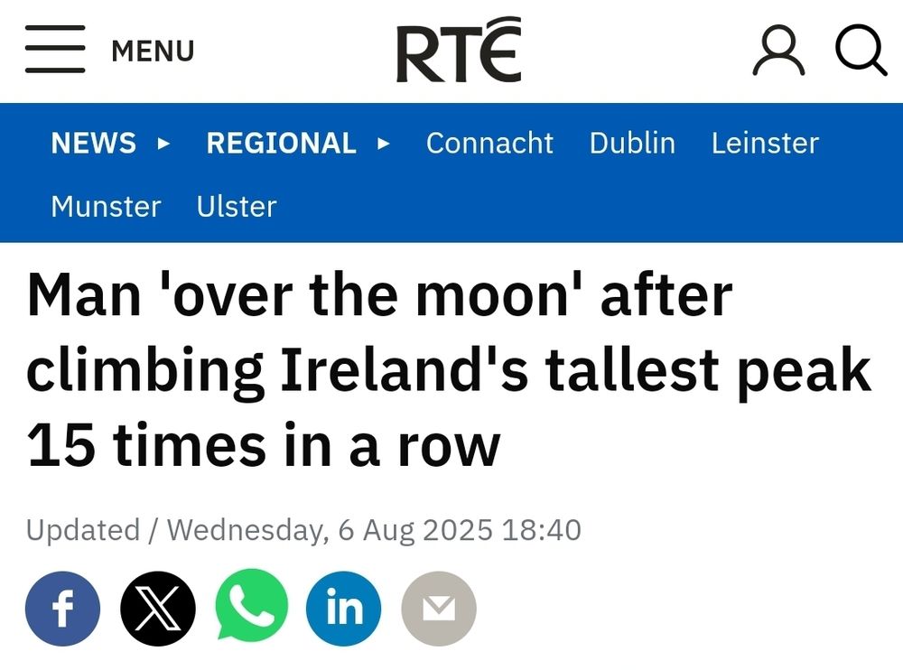 Man 'over the moon' after climbing Ireland's tallest peak 15 times in a row