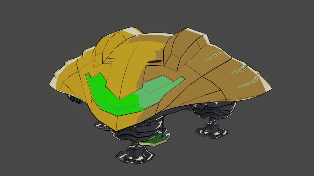 3D model of Samus Gunship with toon shader
modelo 3d do gunship da Samus de metroid com um shader não realista