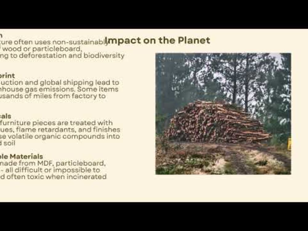 Contribution of furniture to the waste problem.