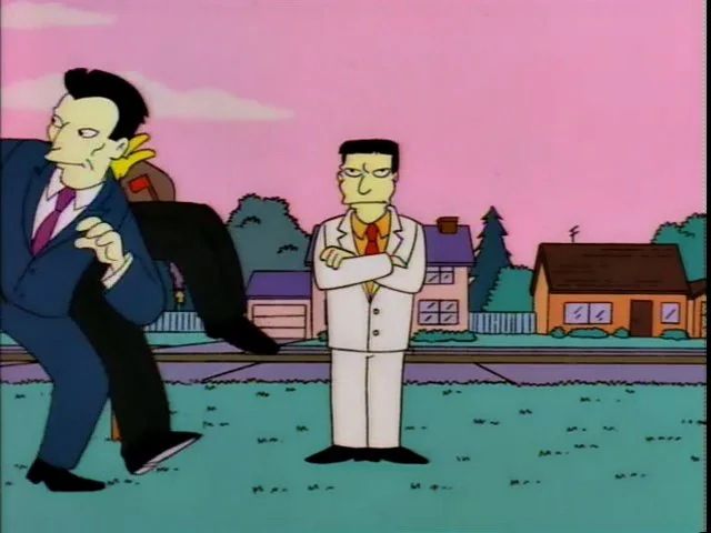 Yakuza guy on the Simpsons whom Homer is watching because he knows he’s going to do something good 