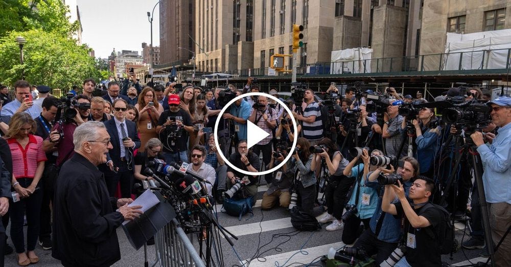 Robert De Niro spoke on behalf of the Biden campaign outside the New York City courthouse where Donald J. Trump’s criminal trial is being held.