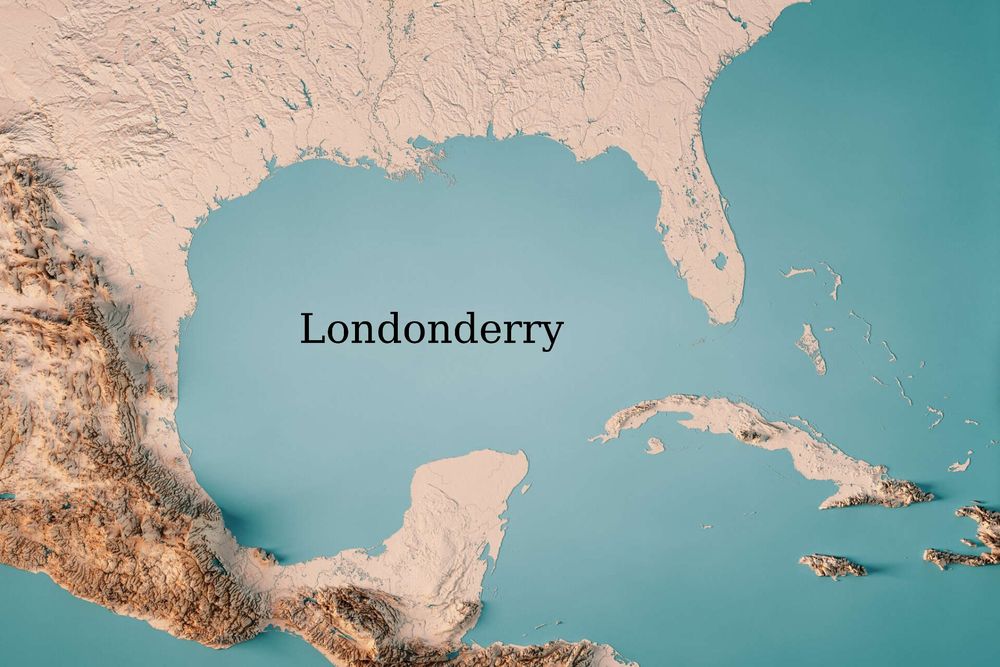 Satellite photograph of the Gulf of Mexico, labelled as "Londonderry"