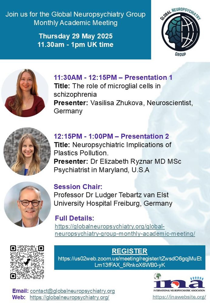 We are looking forward to our next academic meeting on 29th May. Please follow links below to register

GNG Website meeting Page:  https://globalneuropsychiatry.org/?page_id=1709

Zoom registration link:  https://us02web.zoom.us/meeting/register/tZwsdO6gqjMuEtLm13fFAX_5RnkoX6WB0-yK
 