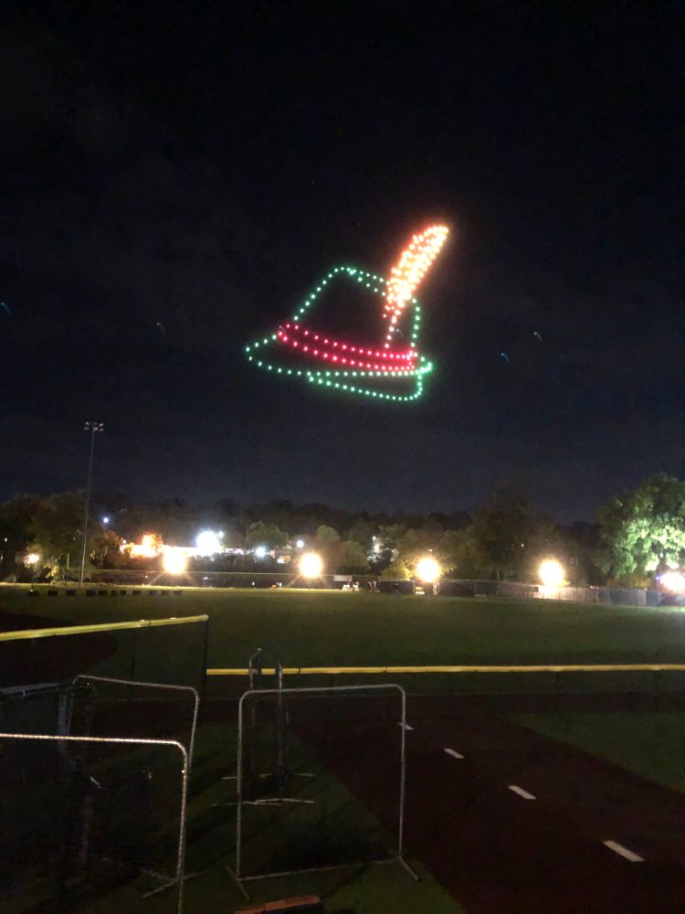 Drones outlining z as n Alpine Hat