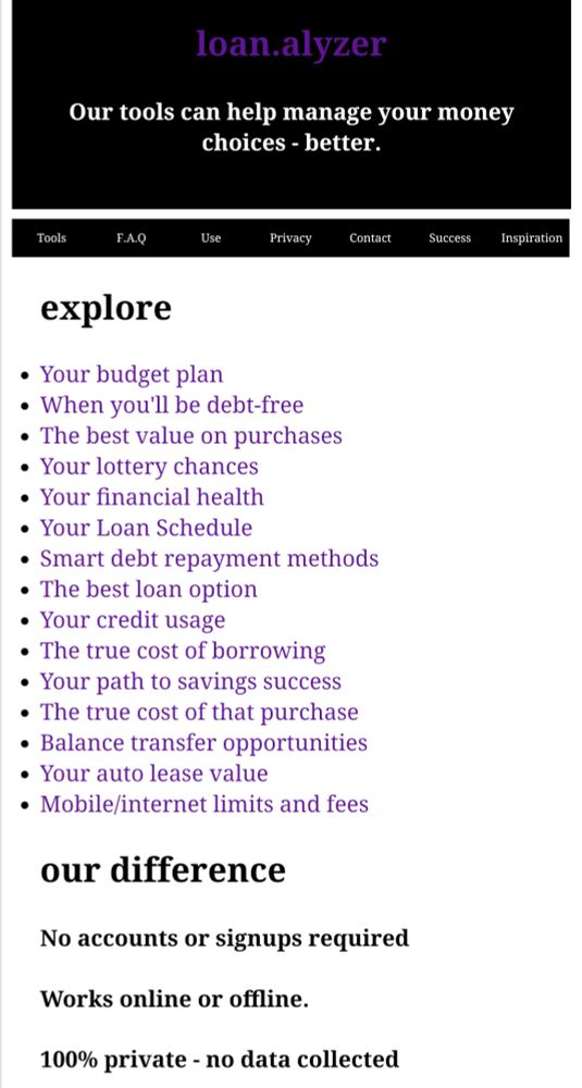 11.17.25 updates to our best loan option, true purchase cost, savings goal, and loan schedule tools  