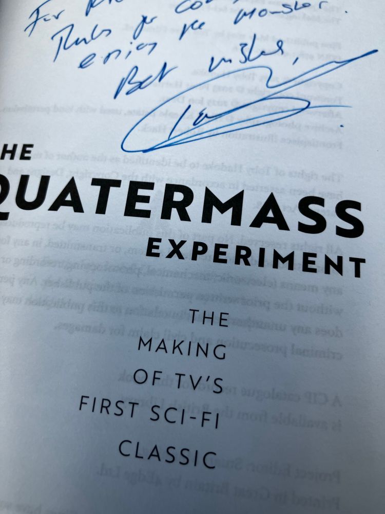A signed page in the book.