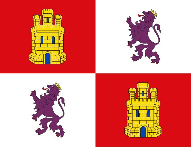 The actual flag of Castille and Leon for reference