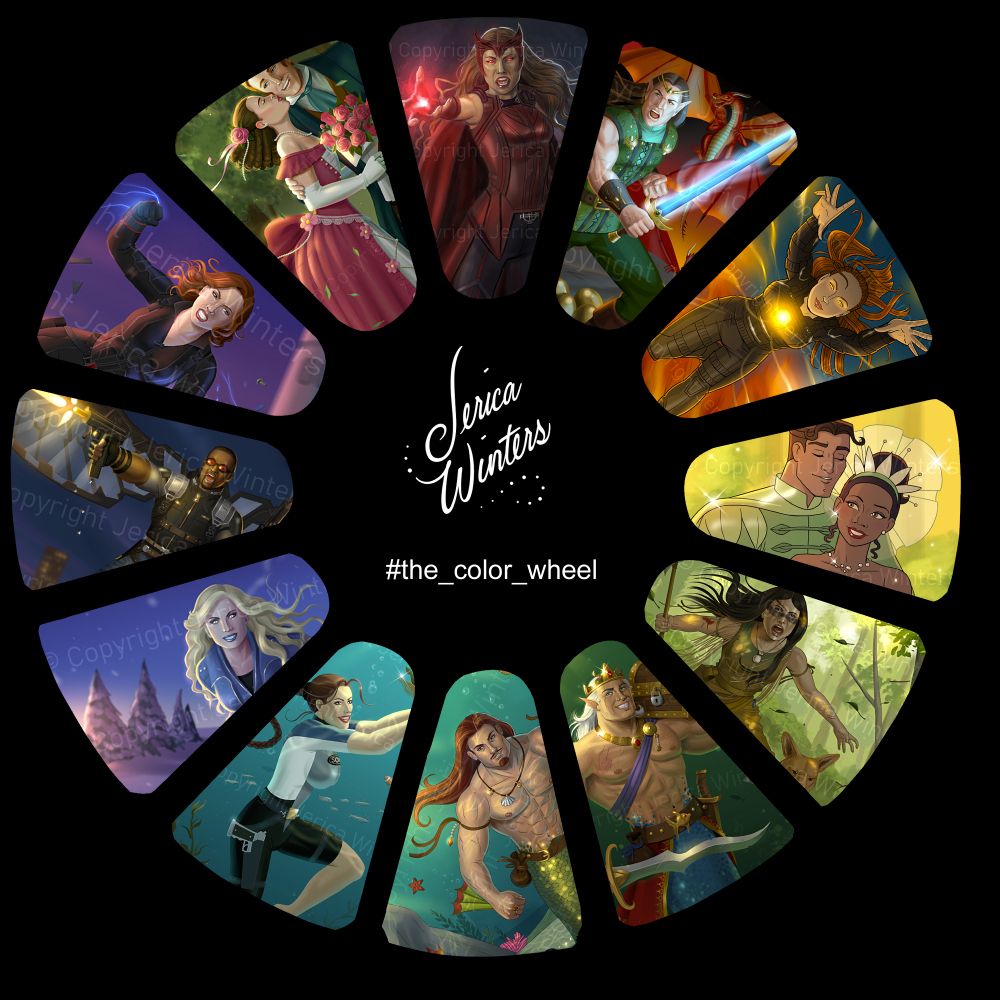 This is compilation of some of my artworks arranged in a circle, like a colour wheel. It's very rainbowish.