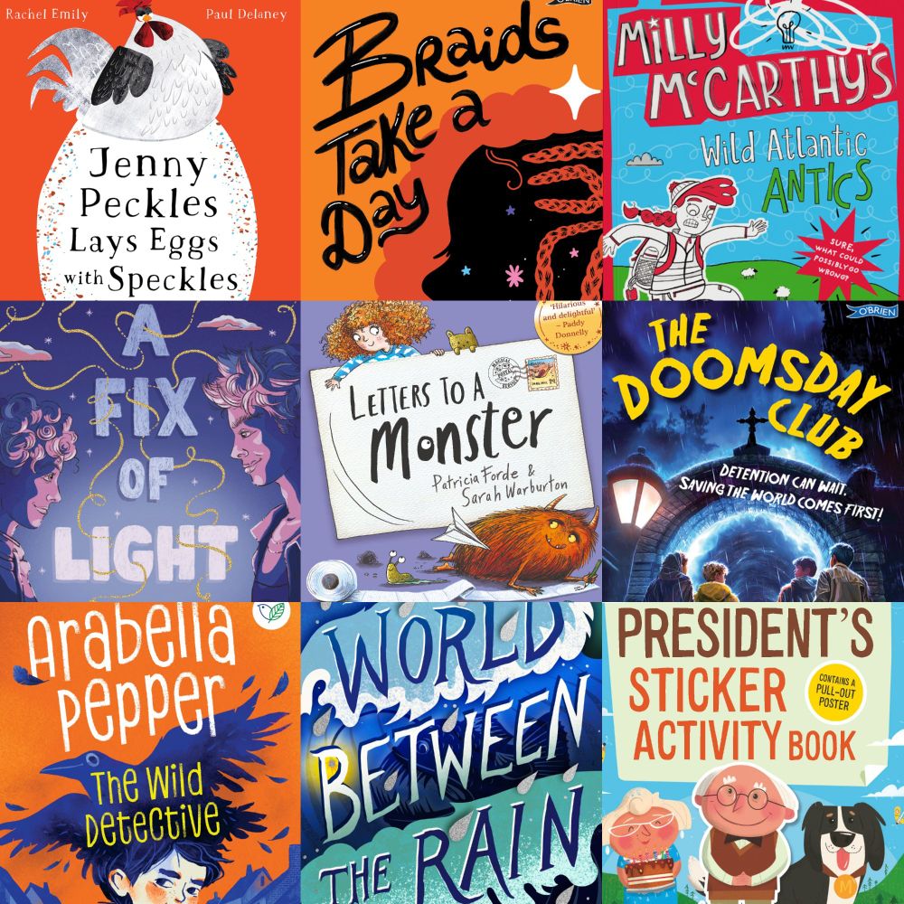 Collage of book covers for children's events in this year's West Cork Literary Festival