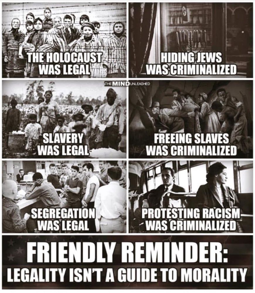 Legality isn't a guide to morality.