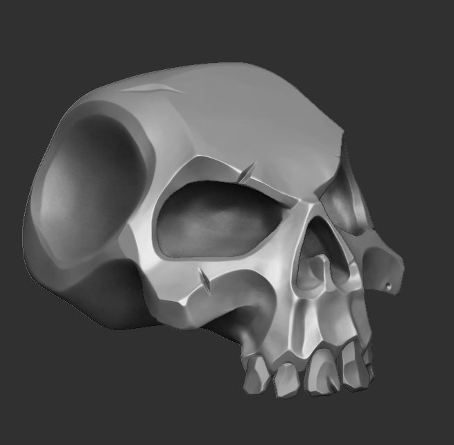 A stylised skull sculpt in zBrush