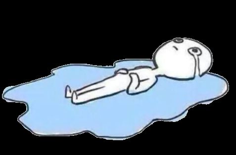 Person lying on the floor crying.