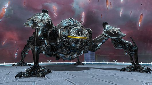Here's Omega from Final Fantasy XIV, which is also terrorizing Monster Hunter Wilds as Omega Planetes. 