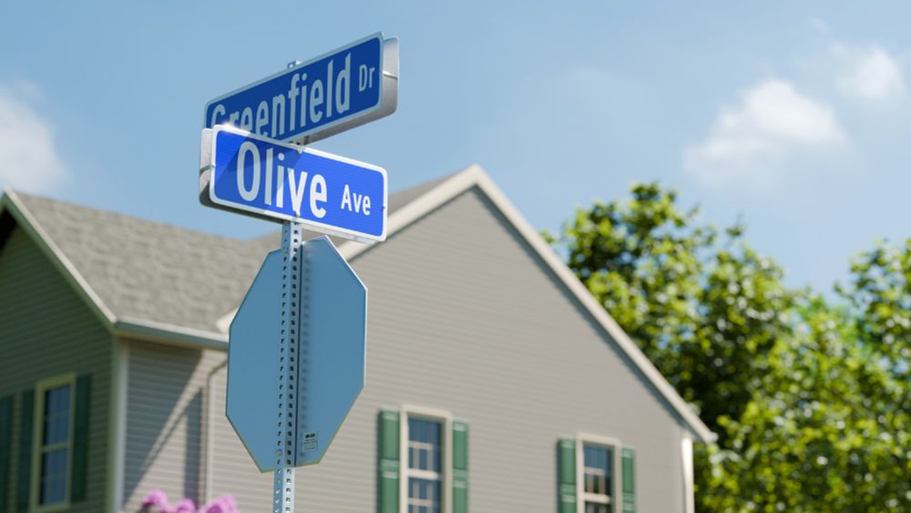 render of Olive Avenue street sign