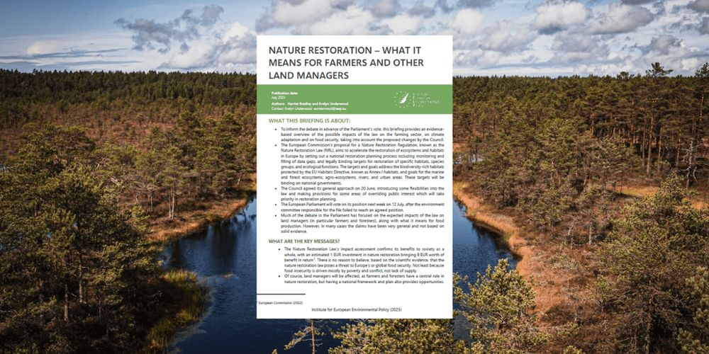 Nature Restoration - what it means for farmers and other land managers - IEEP AISBL