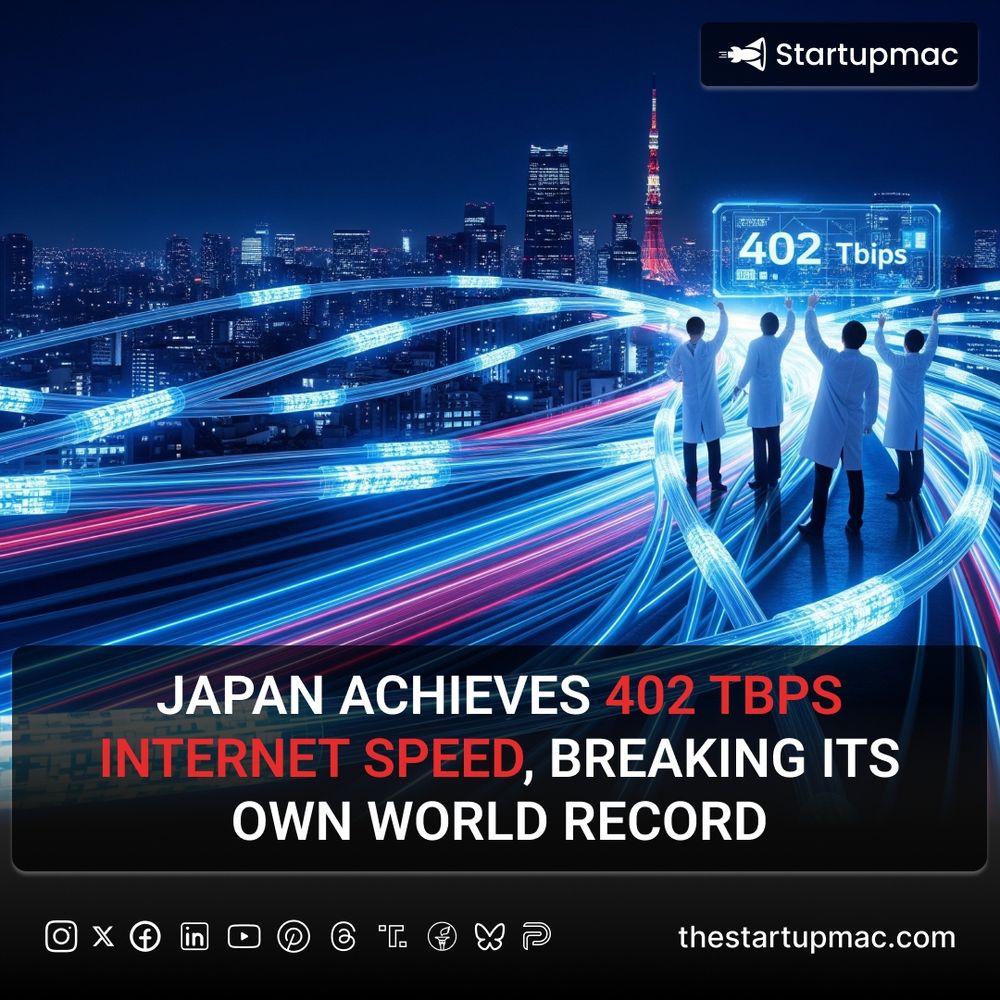 Japan has set a new world record for internet speed, reaching 402 terabits per second using advanced fiber-optic technology. This breakthrough highlights the potential for next-generation global communication networks. It paves the way for faster data transfer, cloud services, and futureG applications.