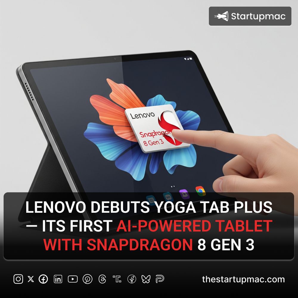 Lenovo’s Yoga Tab Plus features a 12.7″ 3K PureSight Pro display, Snapdragon 8 Gen 3 SoC, 16 GB RAM, 256–512 GB storage, 10,400 mAh battery with 45W fast charge, and Lenovo AI Now assistant. Aimed at creators and productivity users.