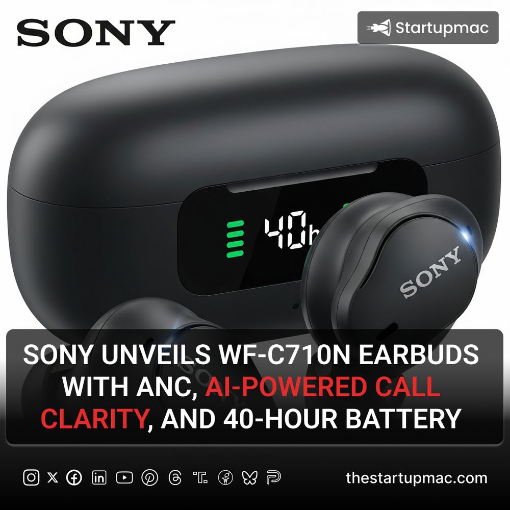 Sony’s WF‑C710N TWS earbuds bring dual‑sensor active noise cancellation with AI‑enhanced voice pickup, crystal‑clear calls, multi‑device pairing, and 40‑hour total battery life. IPX4 water resistance and color options like Glass Blue. Priced at ₹8,990 with promo cashback