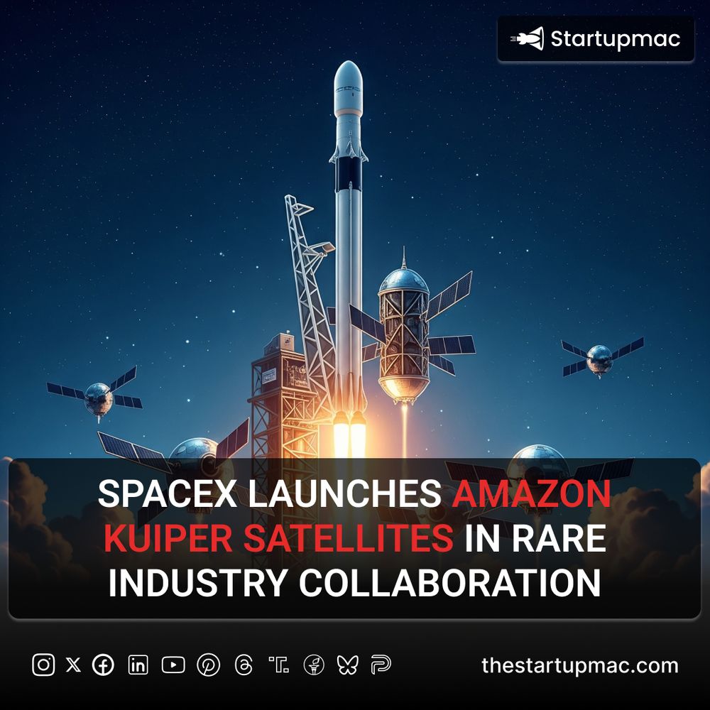 In an unusual partnership, SpaceX used its Falcon 9 rocket to deploy Amazon’s first Kuiper internet satellites—accelerating Amazon’s constellation build-out.