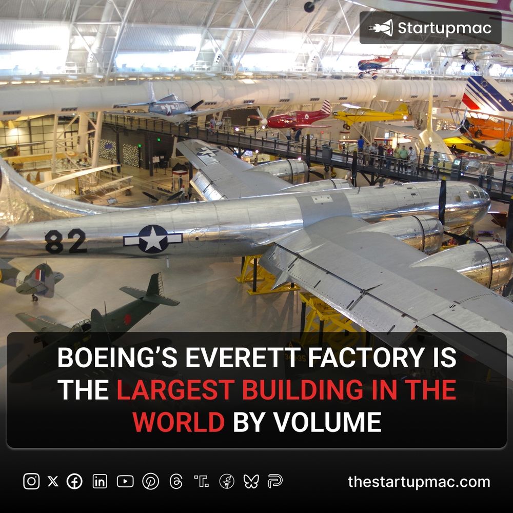 The Boeing Everett Factory in Washington is the world’s largest-volume building, created to assemble wide-body aircraft like the 747 and 787. Before its HVAC was perfected, indoor air circulation was so complex that it formed clouds. This massive facility illustrates both engineering scale and the challenges of managing climate in giant structures.
