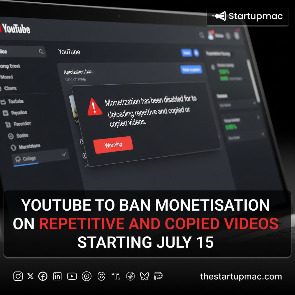YouTube’s new Partner Programme rules will demonetise channels featuring mass‑produced, repetitive, or reused content, including low‑effort AI-generated and templated videos. Effective July 15, only original or significantly re‑crafted videos qualify.