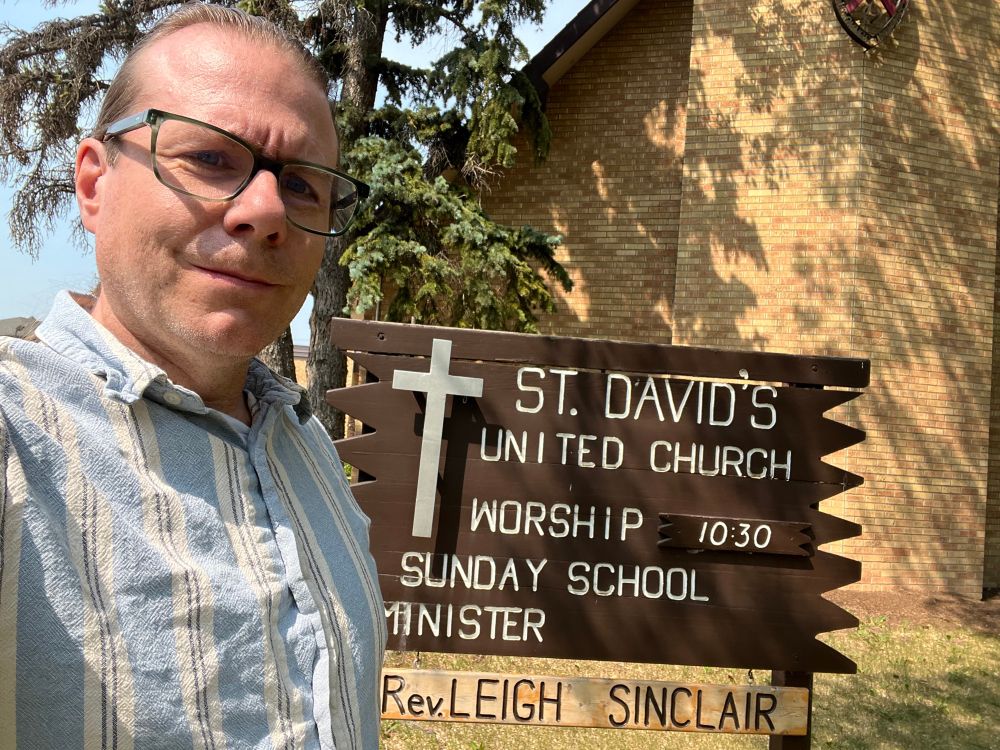 Councillor Ryan Pollard in front of St. David’s United Church