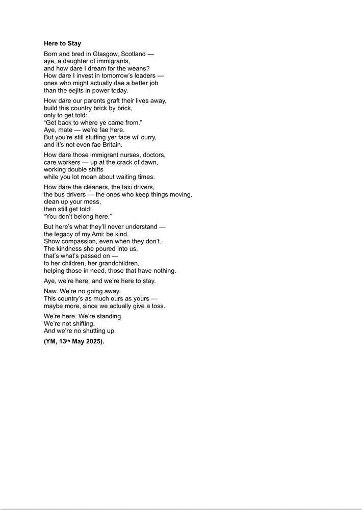 ‘Here to Stay’ -  #immigrants #migrants #multiculturalbritain #glasgowstani #weareallfaesomewhere 