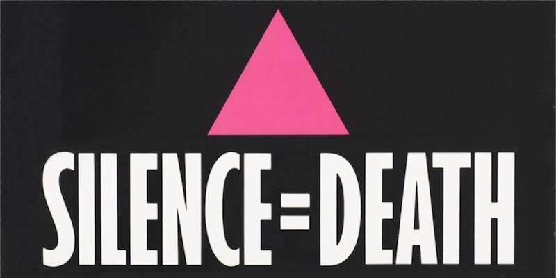 An image of an upright pink triangle on a black background with white text underneath that reads “SILENCE = DEATH” in capitalized lettering

The slogan “SILENCE = DEATH” has traditionally been used with an inverted pink triangle by HIV/AIDS activists as a call to action, a show of solidarity amongst the community, and as reclamation of the historically used upright pink triangle. 

The upright pink triangle was used by the Nazis during the Holocaust to mark prisoners they deemed to be “sexual deviants”, of which anyone known to be homosexual was categorized. 