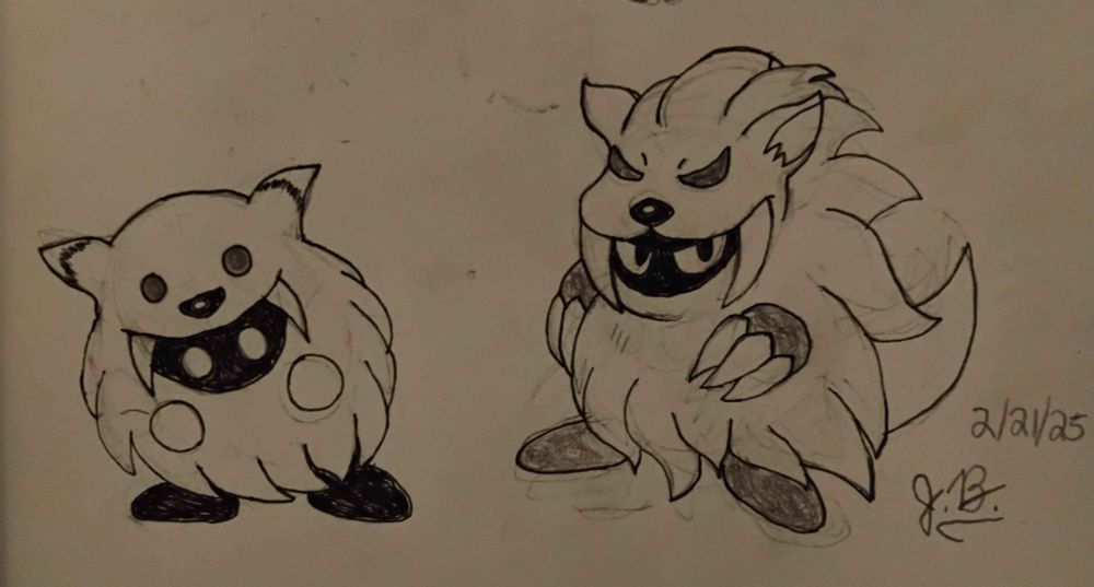Wawolf and Warwolf, a scrapped Pokémon from the Spaceworld 1997 build of Gold and Silver.