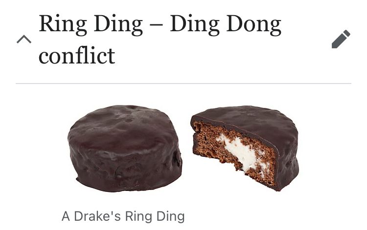 wikipedia subheading for "ring ding - ding dong conflict"