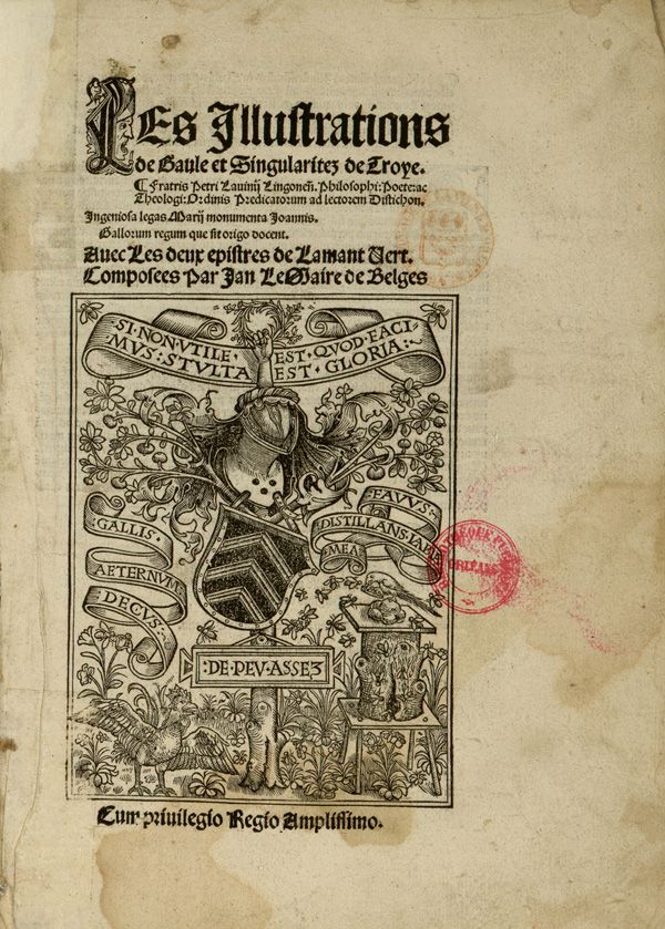 an illustrated title page of an early modern book