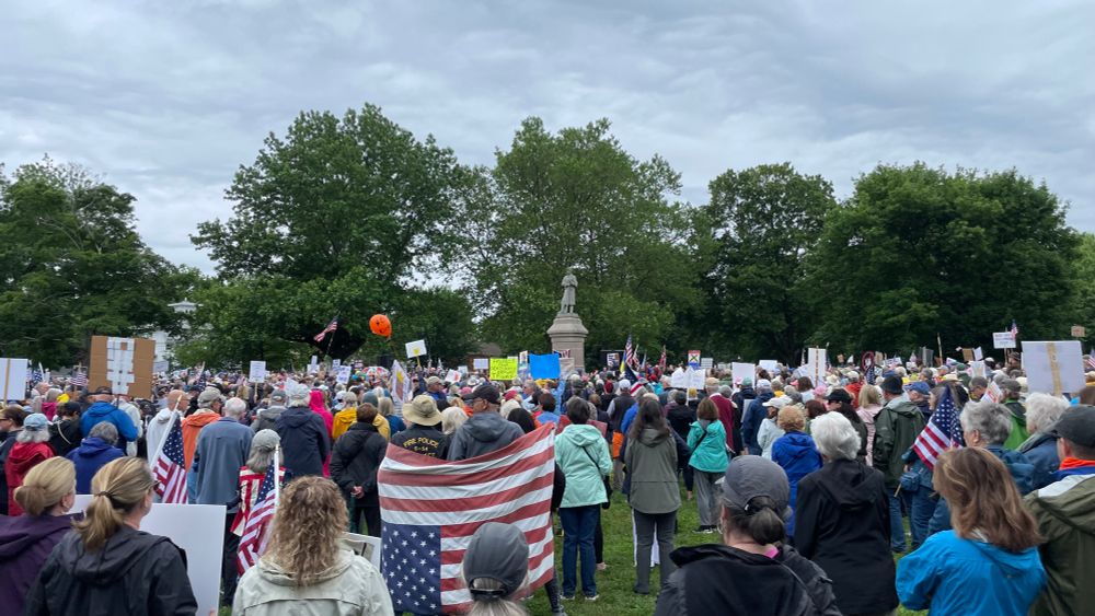 No Kings protest in Guilford, CT, on the town green.