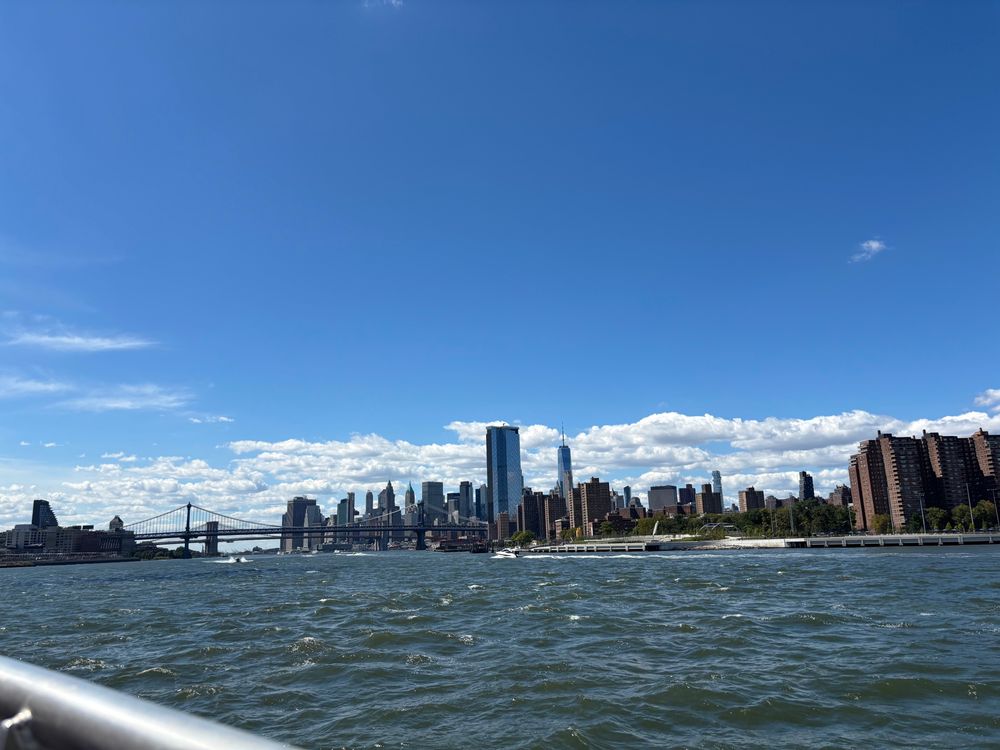 Lower Manhattan taken from a ferry approaching the Brooklyn Navy Yard