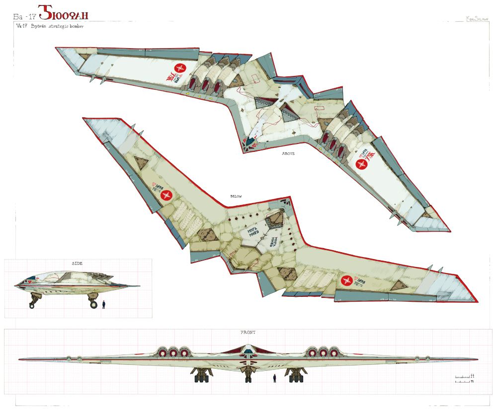 fictional flying wing aircraft