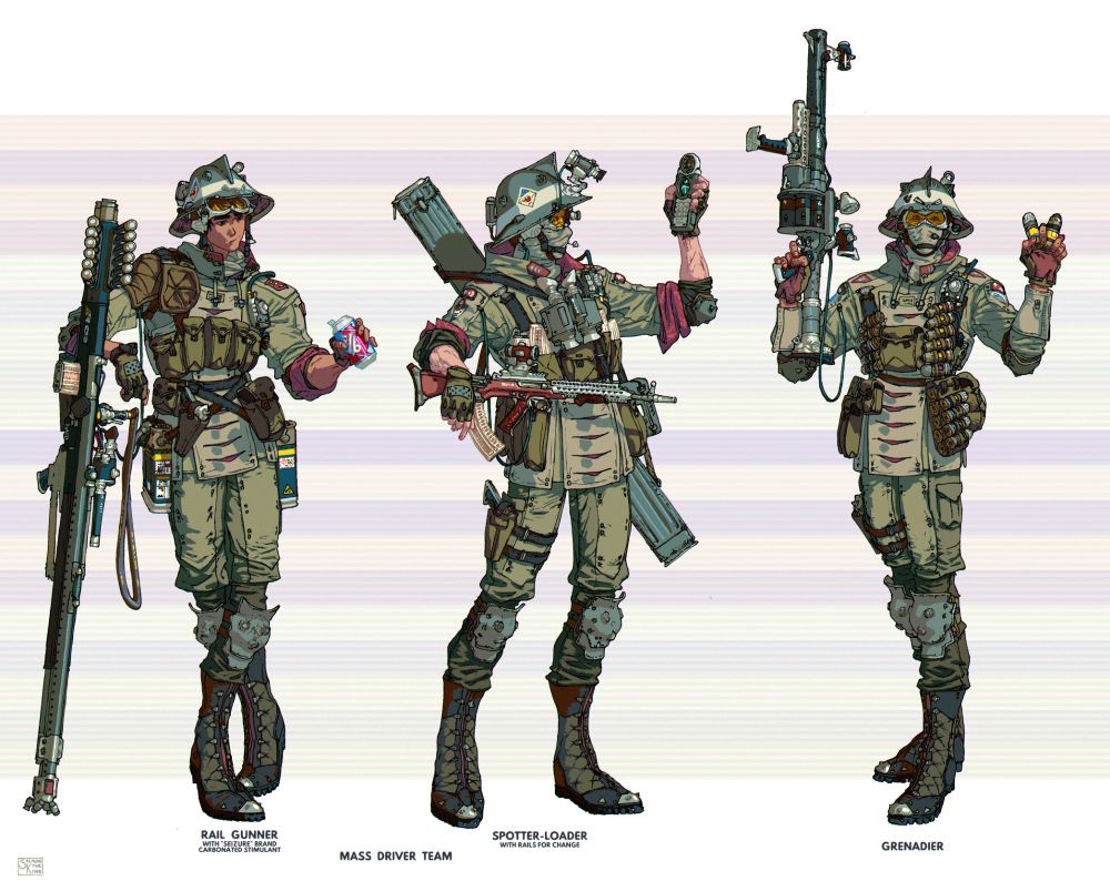 illustration - retrofuturistic soldiers