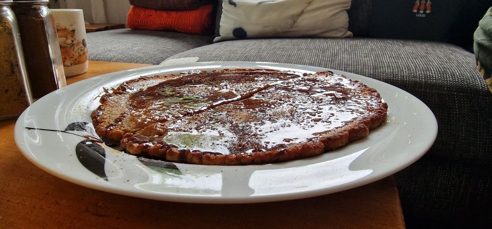 a syrupy delicious looking pancake
