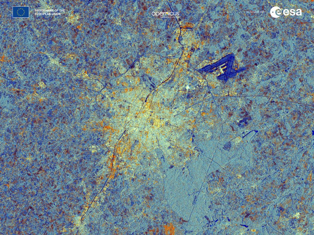 Brussels, Belgium, captured by Sentinel-1C. Credits: ESA/Copernicus
