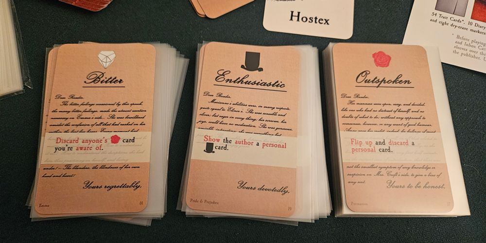 Cards on a table... in sleeves.