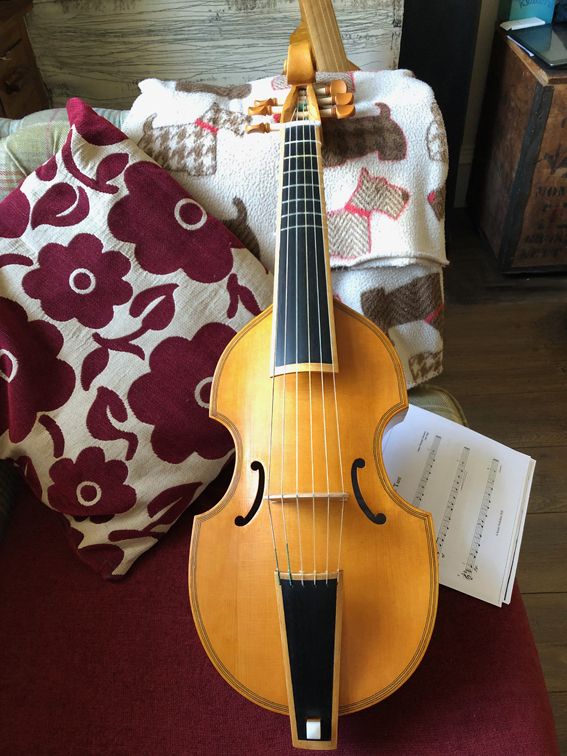 A newly built Treble Viol (Viola da Gamba) the string length is 40cm The instrument has a nice mellow but full tone.