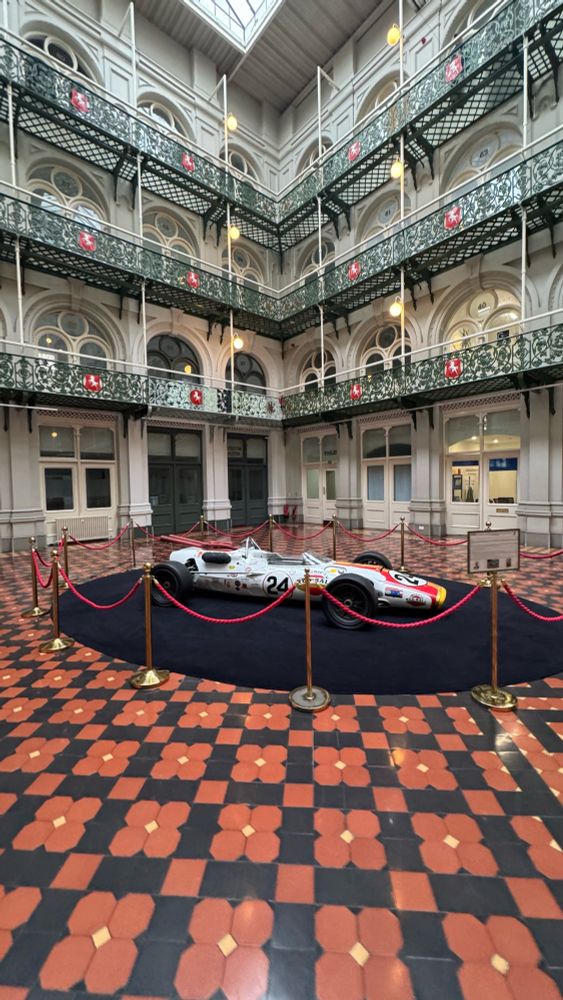 A replica of Graham Hill’s Lola T90 Ford in the atrium of the Hop Exchange, London. 