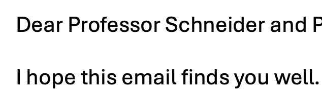 An email which addresses me as Professor.