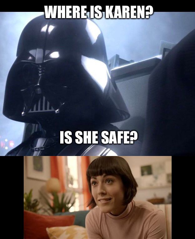 Darth Vader asking where Karen, the girl from the first Nintendo Switch announcement trailer, is, as she was not seen in the Nintendo Switch 2 direct video