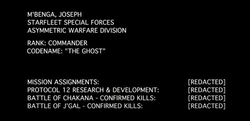 Screen capture of Dr. Joseph M'Benga's war record (with mostly top secret, redacted information). We learn his codename was 