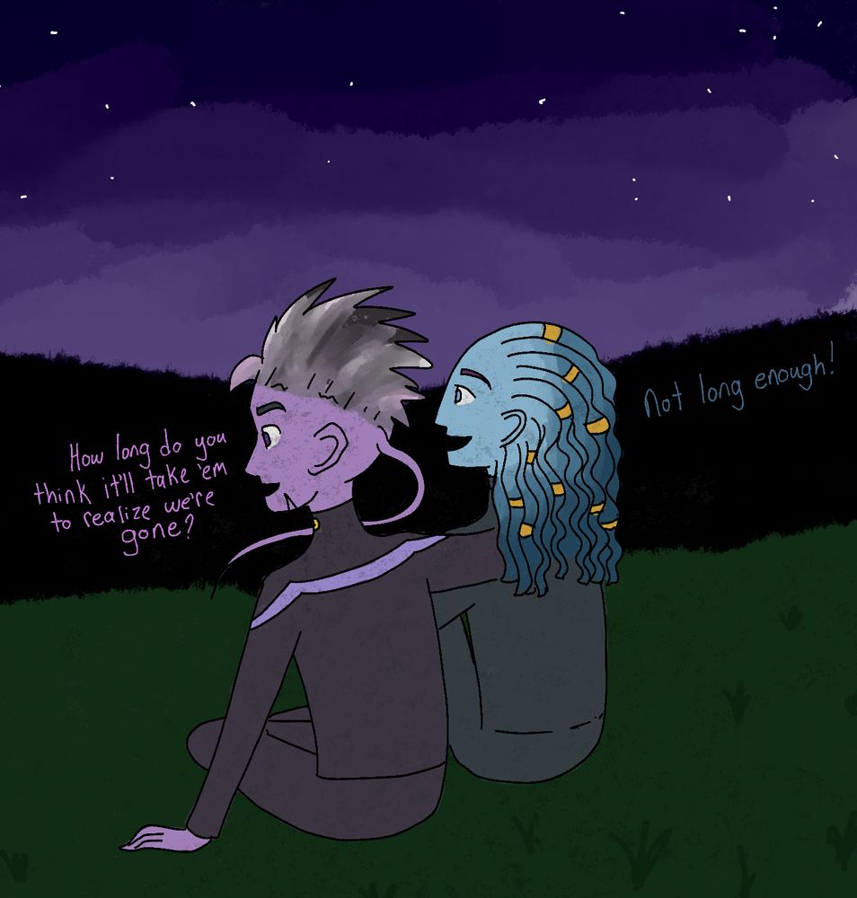Dal and Gwyn sitting togethner