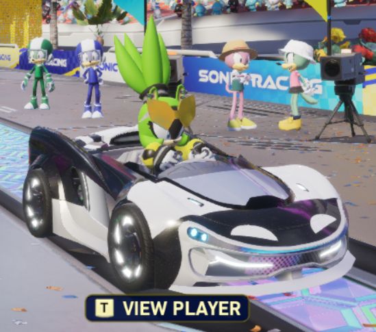 Surge (from the Surge Crossworlds mod) in a car that semi resembles Lace from Silksong