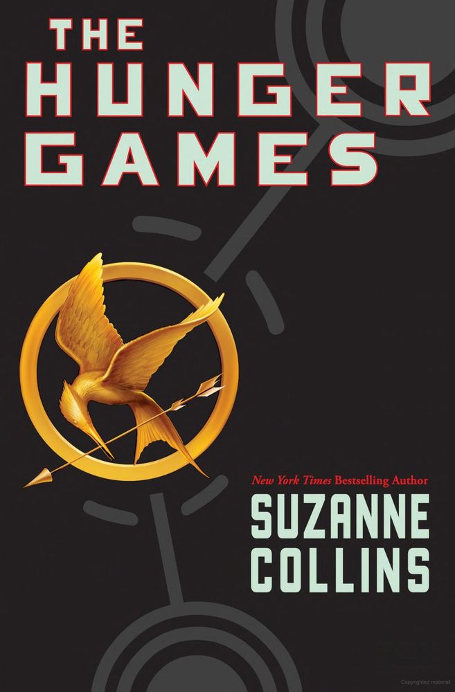 Book cover of The Hunger Games by Suzanne Collins. 