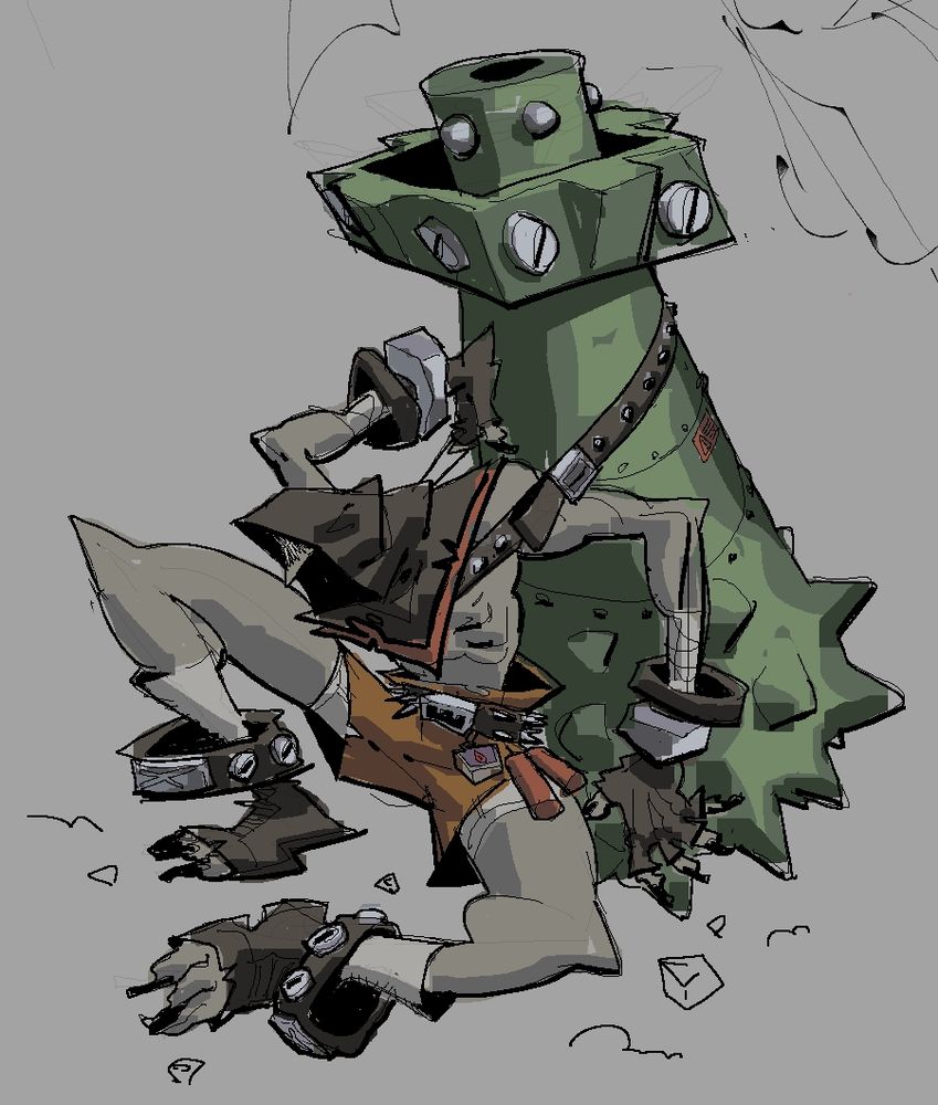 A skeletal creature sitting on the ground with a bomb strapped to their back 