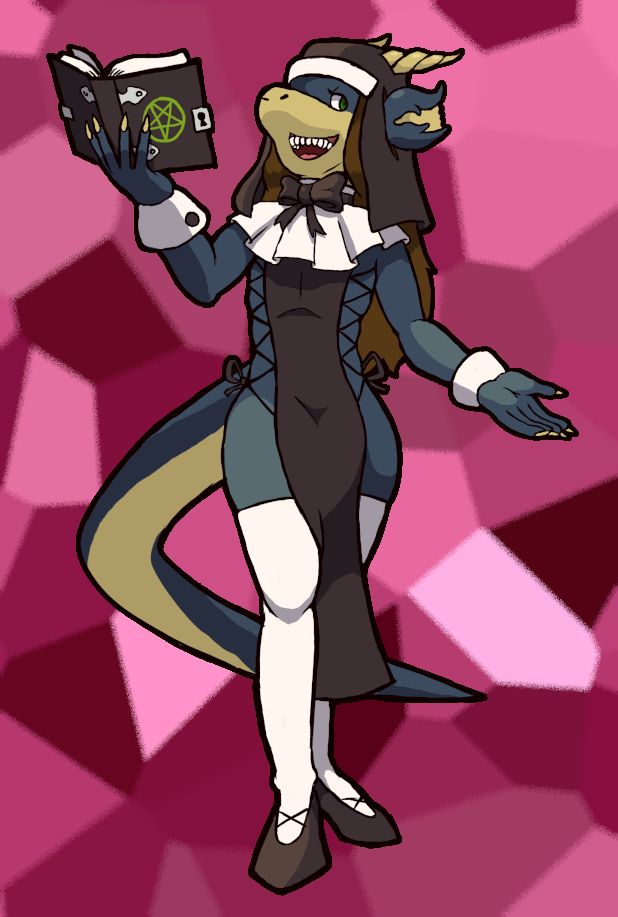 Morg's sona but they're dressed in a 'sexy' nun costume
